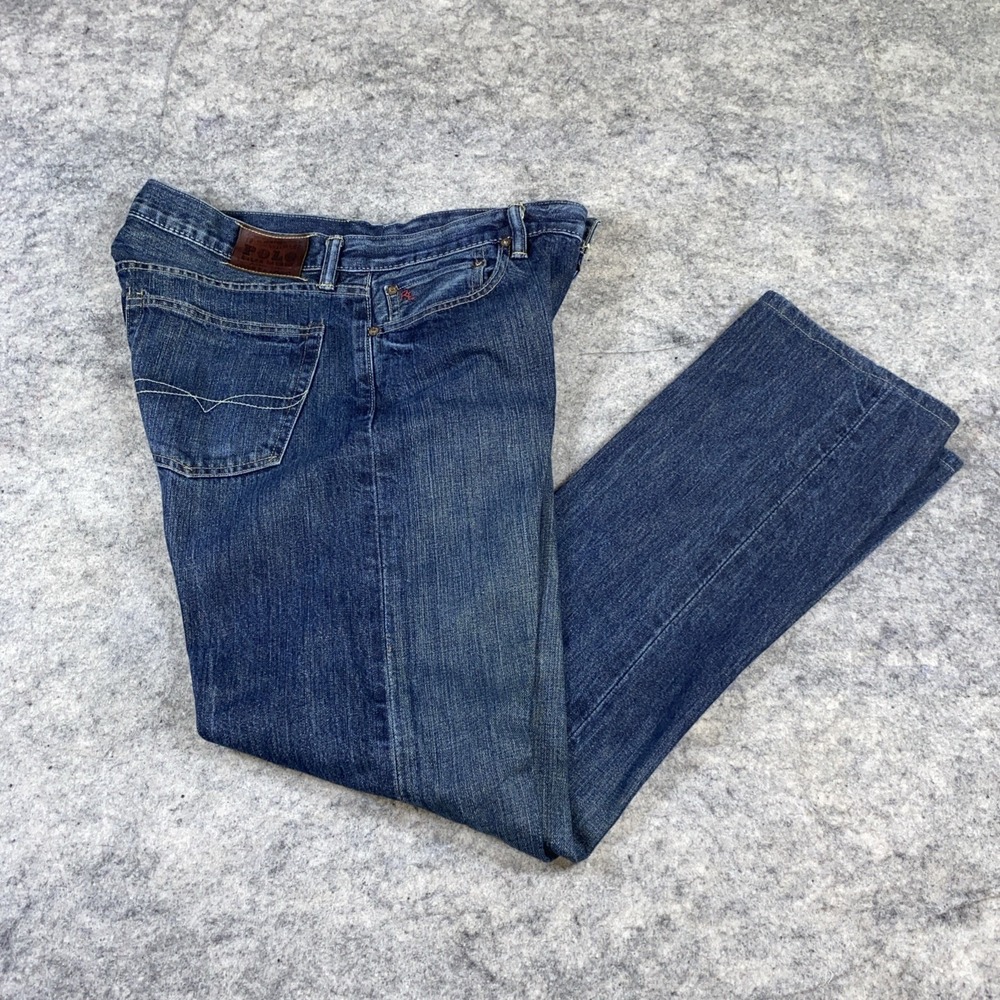 Polo Ralph Lauren Slim Fit Jeans Men's 34x34 Dark Blue Denim Riverside Straight